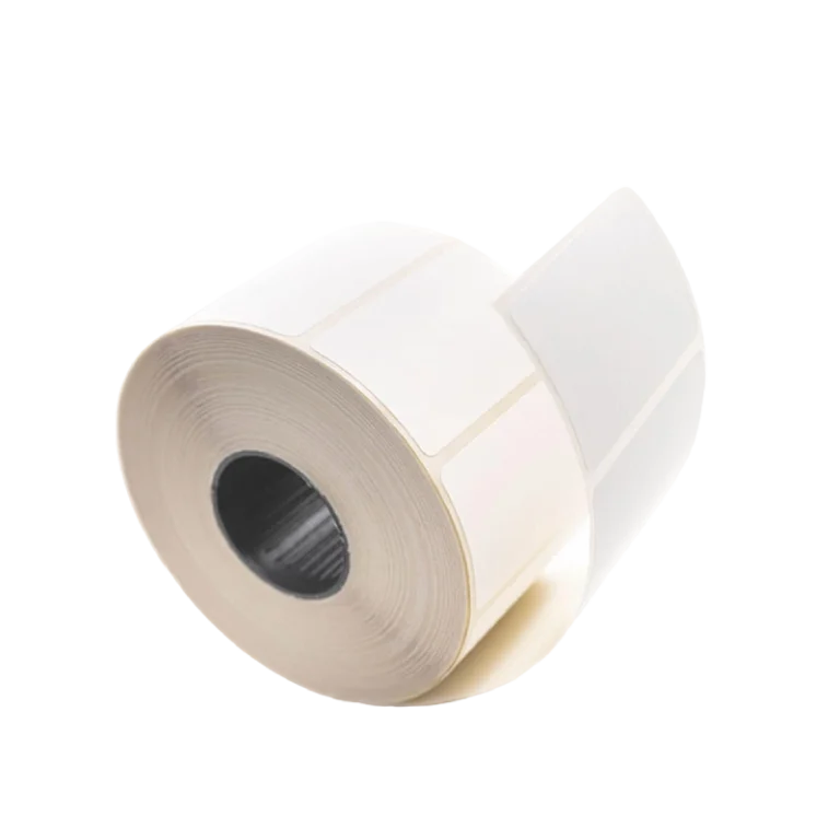 Étiquettes vierges papier couché blanc en rouleau