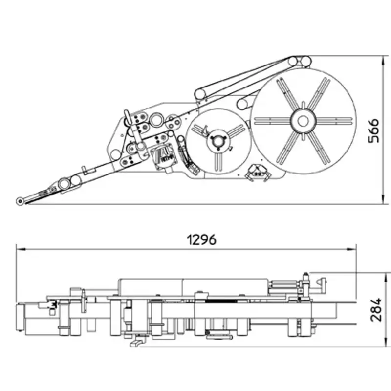 Plan d'encombrement étiqueteuse ALritma X ALTECH
