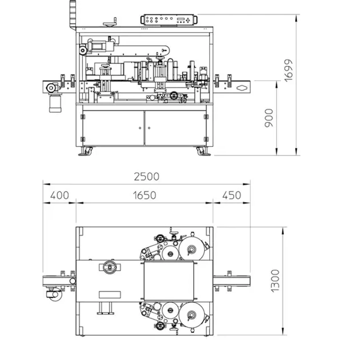Plan d'encombrement systeme ALline E ALTECH