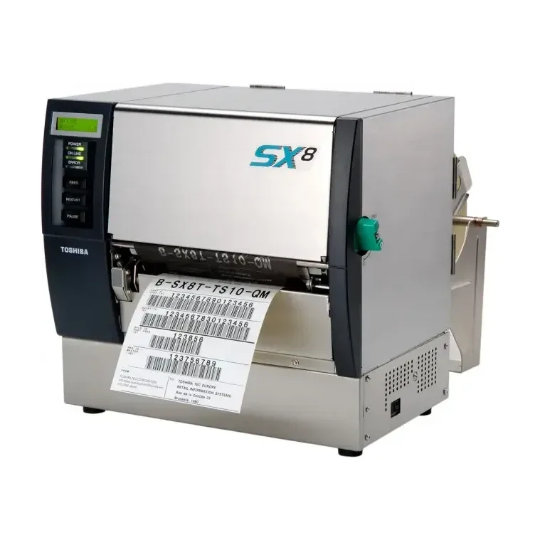 Imprimante d'étiquettes industrielle TOSHIBA TEC B-SX8, 8 pouces, avec porte-bobine externe