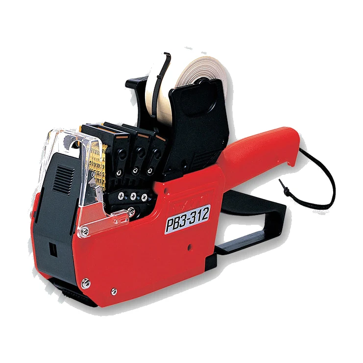 Pince à étiqueter SATO PB3 312, boîtier rouge, vue trois quarts