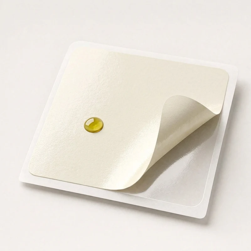 Étiquette pour huile et vinaigre en papier crème texturé, une goutte d’huile perle sans tacher