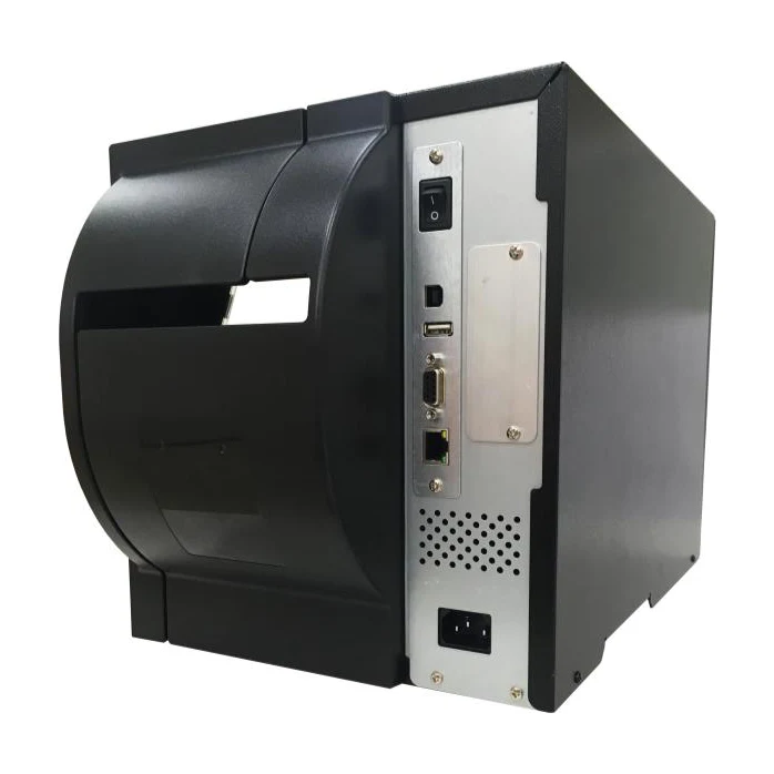 Arrière de l’imprimante TSC MB240 : connectique USB, série et Ethernet