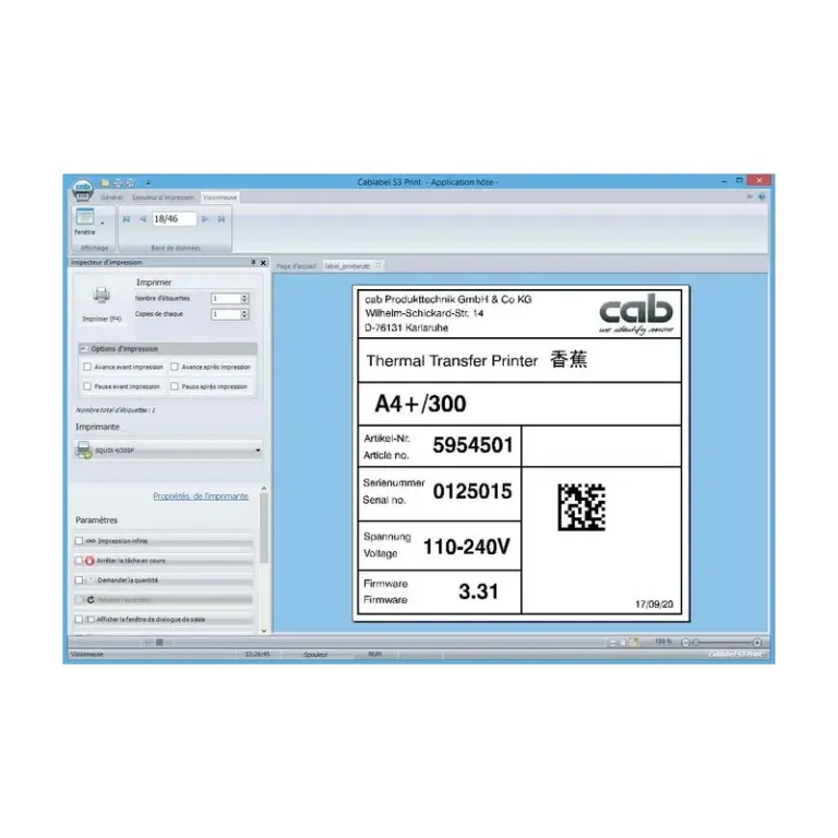 Logiciel d&rsquo;impression d&rsquo;étiquettes cablabel S3