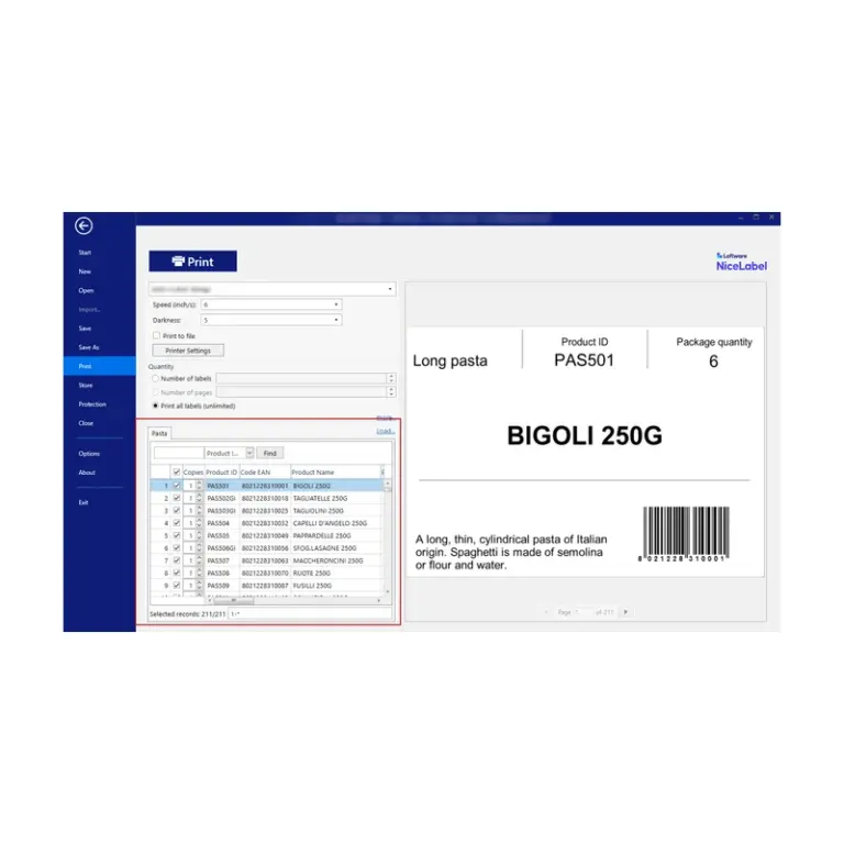 Logiciel d&rsquo;impression d&rsquo;étiquettes NiceLabel