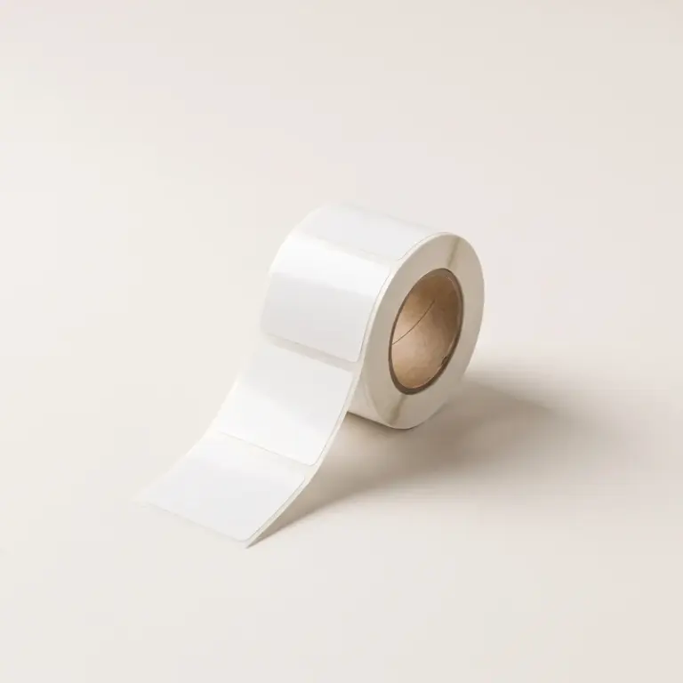 Étiquettes vierges polyester blanc en rouleau
